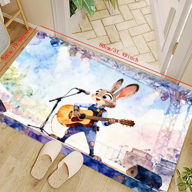 1 шт. Zootopia Judy Hopps мультяшный кролик музыкальная гитара концертный напольный коврик, акварельный стиль сценический коврик для гостиной Ro 
1 шт. Zootopia Judy Hopps мультяшный кролик музыкальная гитара концертный напольный коврик, акварельный стиль сценический коврик для гостиной Ro