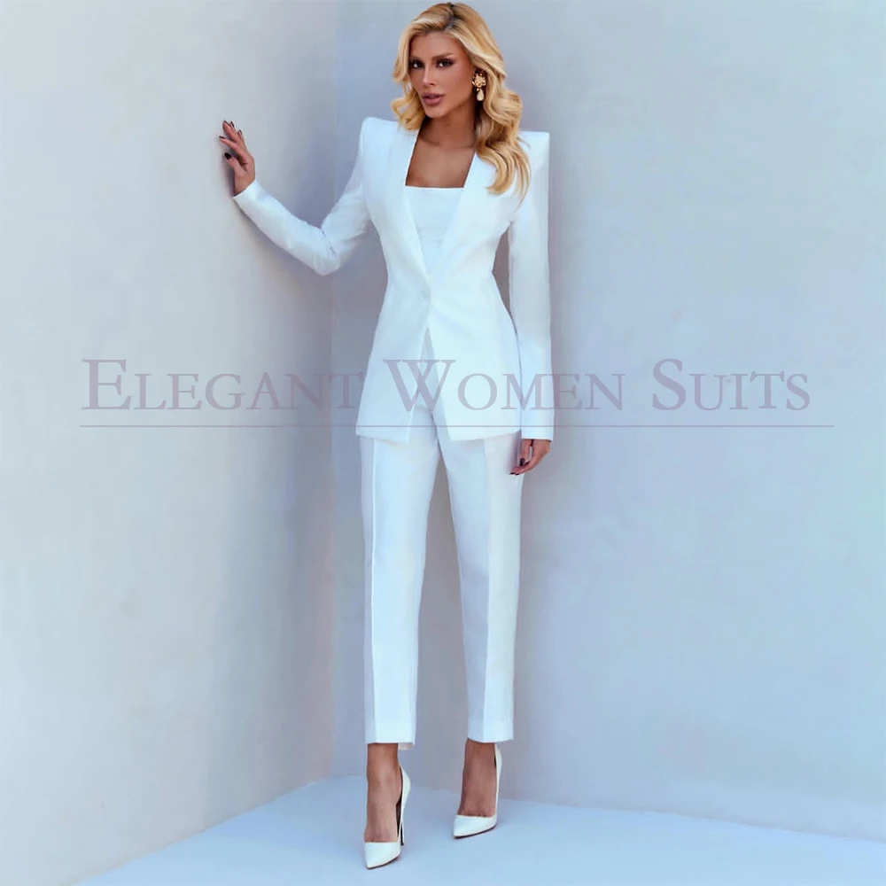 Customized White Women's Suits Tailor-Made One-Button Notch Lapel Blazer Formal Office Work 2 Piece Jacket Pants Full Sets
Customized White Women's Suits Tailor-Made One-Button Notch Lapel Blazer Formal Office Work 2 Piece Jacket Pants Full Sets