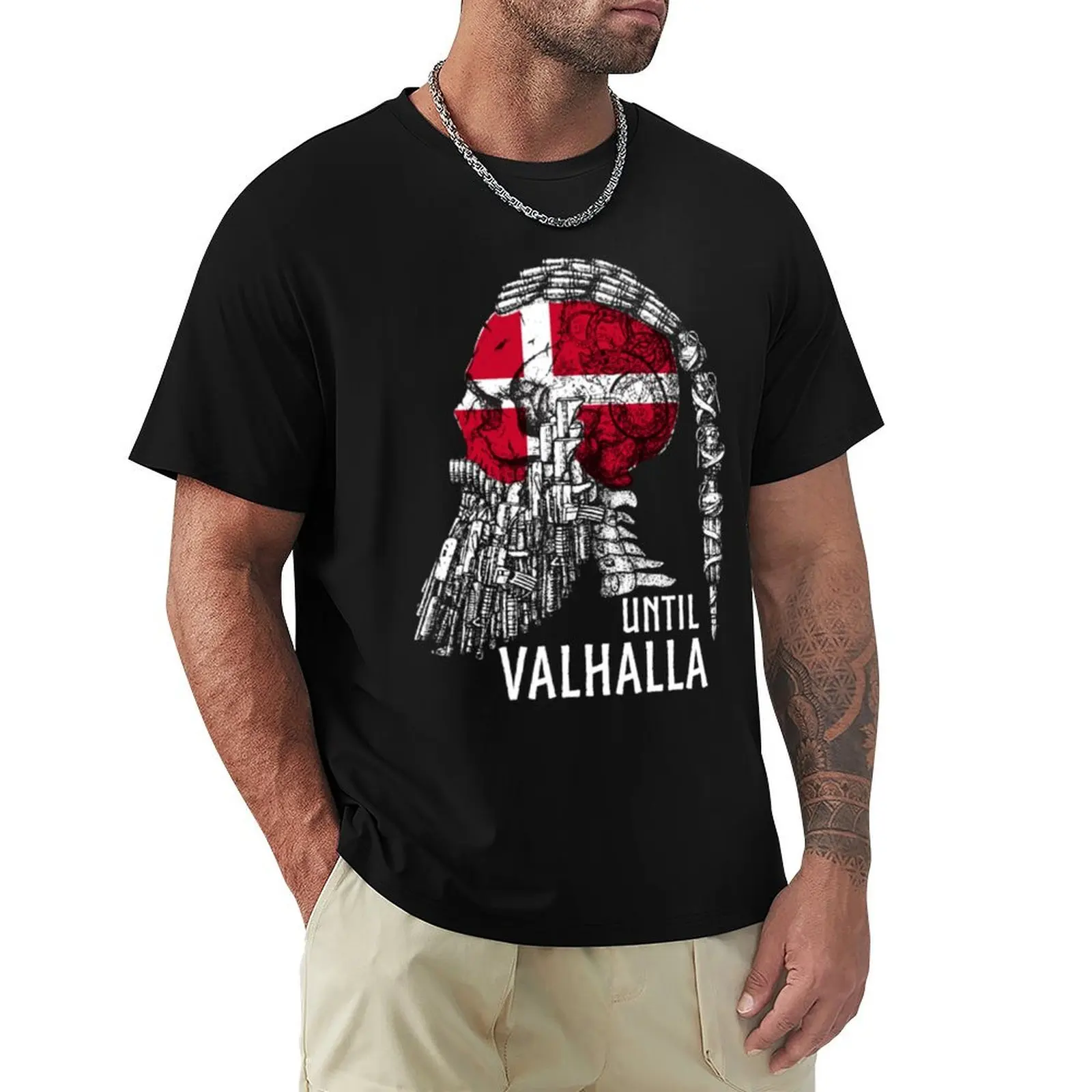 Denmark, Danish Flag, Till Valhalla, Viking T-Shirt All Match Print Short Sleeve Top
Denmark, Danish Flag, Till Valhalla, Viking T-Shirt All Match Print Short Sleeve Top