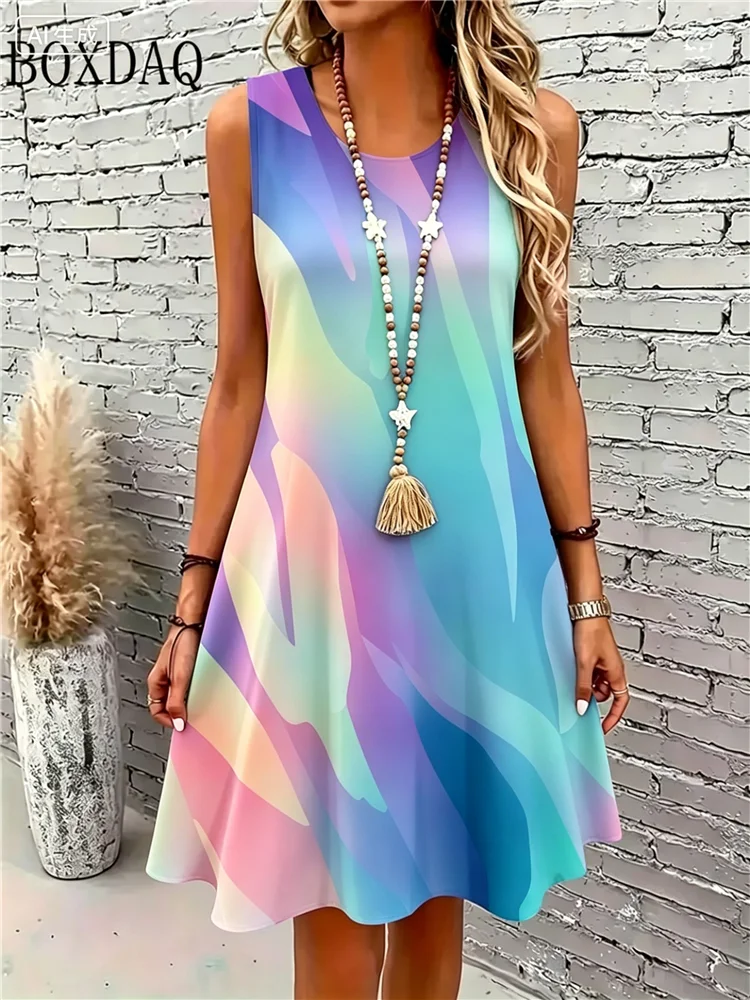 Plus Size 1XL-6XL Women Fashion Sleeveless Tie Dyed Dress Ladies Casul Striped Gradient Fashion Women's Sundress Loose Dresses
Plus Size 1XL-6XL Women Fashion Sleeveless Tie Dyed Dress Ladies Casul Striped Gradient Fashion Women's Sundress Loose Dresses