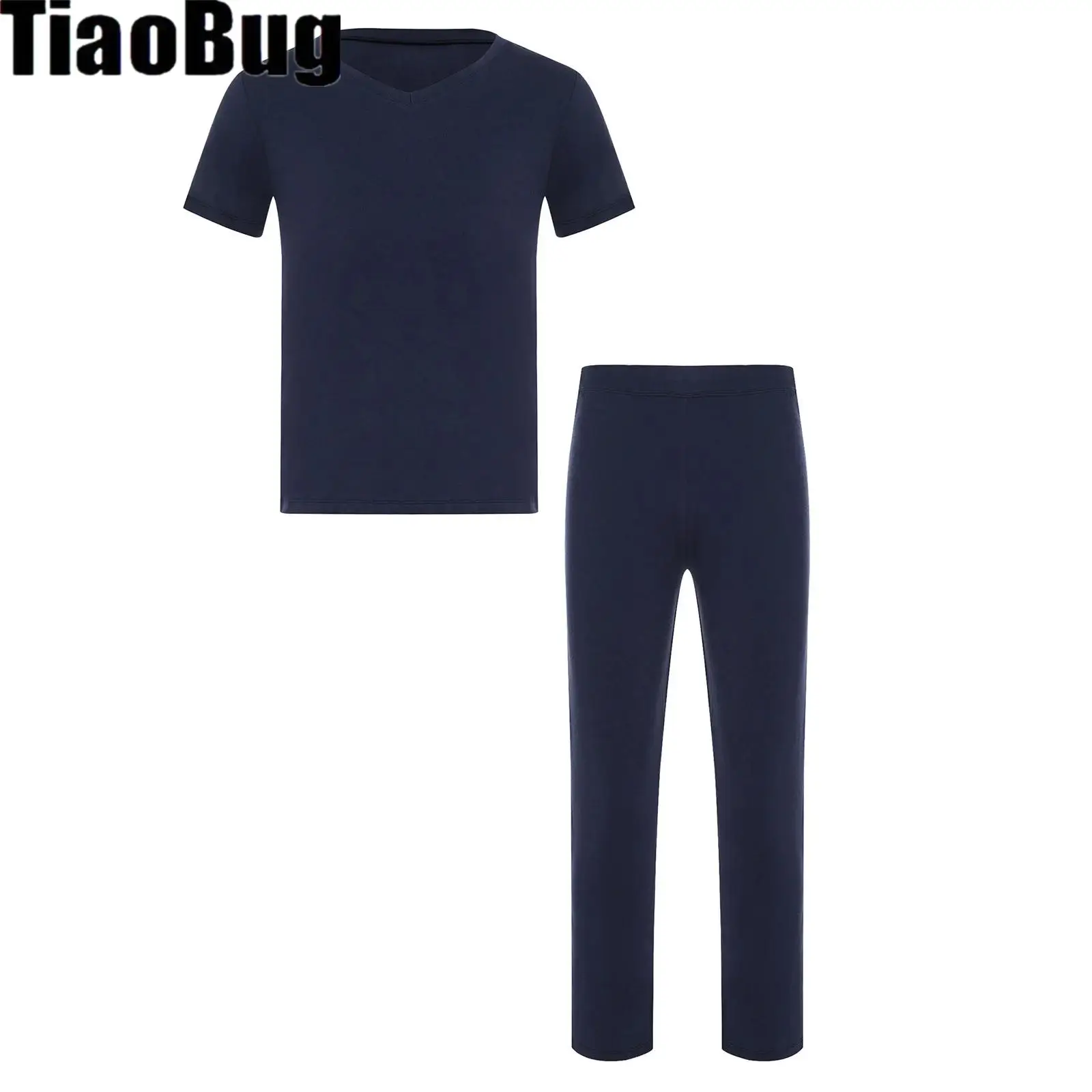 Men Yoga Dance Set Training Tee And Pants Outfit V Neck Short Sleeve T-shirt Top Elastic Waistband Straight-leg Trousers
Men Yoga Dance Set Training Tee And Pants Outfit V Neck Short Sleeve T-shirt Top Elastic Waistband Straight-leg Trousers