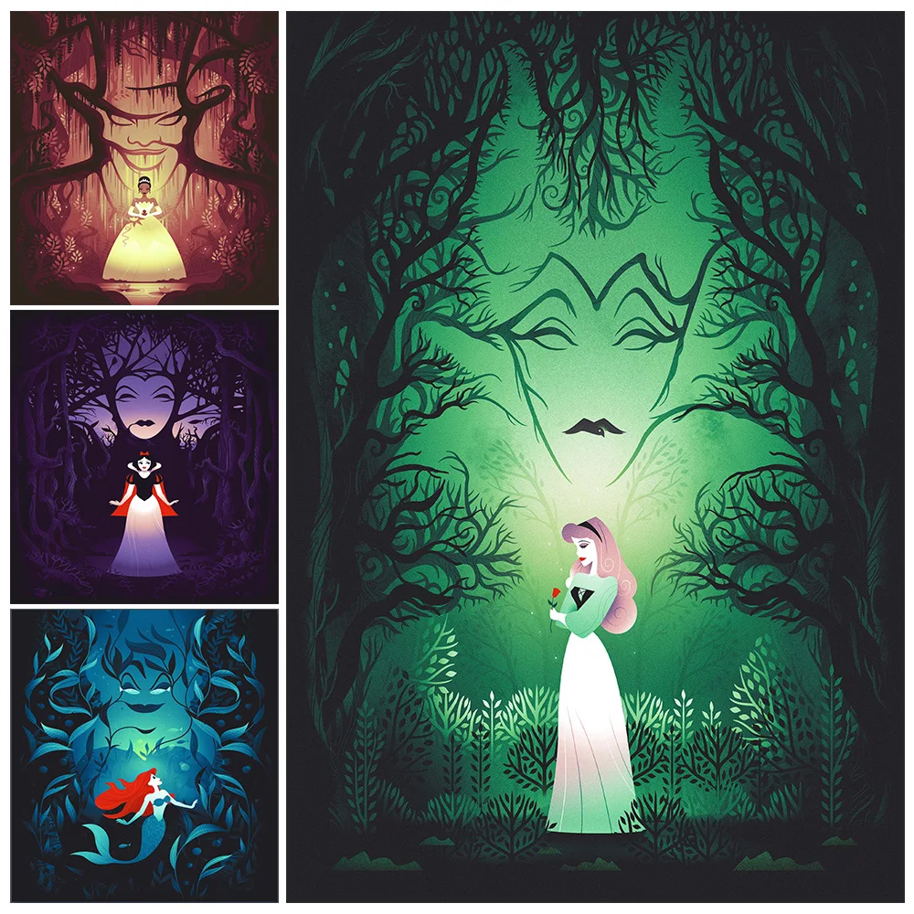 Princess And Villains Fairy Tales Wall Art Canvas Painting Mermaid And The Evil Witch Abstract Art Poster Print Home Decoration
Princess And Villains Fairy Tales Wall Art Canvas Painting Mermaid And The Evil Witch Abstract Art Poster Print Home Decoration