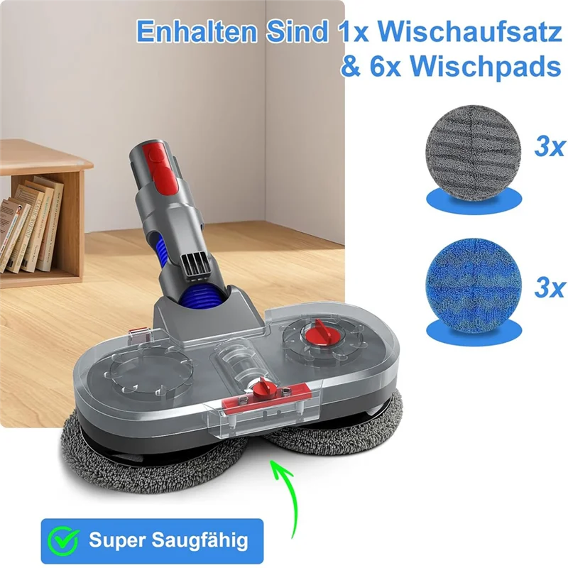 A94E-Mop Attachment For Dyson V7/V8/V10/V11/V15 Vacuum Cleaner, Electric Floor Mop With Removable Water Tank
A94E-Mop Attachment For Dyson V7/V8/V10/V11/V15 Vacuum Cleaner, Electric Floor Mop With Removable Water Tank
