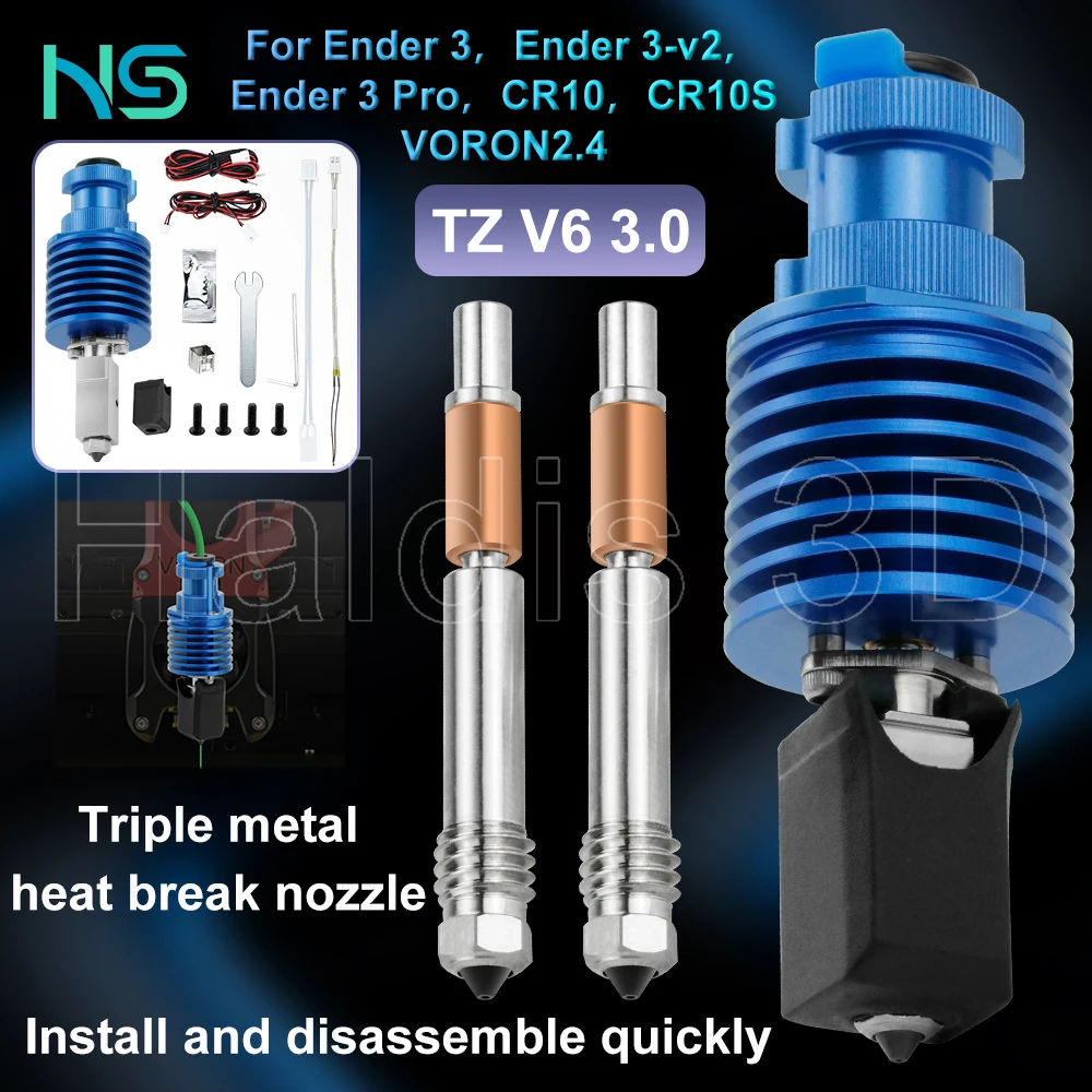 Обновленная высокоскоростная печатающая головка TZ V6 3.0 Hotend Kit для Ender 3/3 PRO/VORON 2.4 Hi-End экструдер J-head для Prusa Ender 3 V2/CR10
Обновленная высокоскоростная печатающая головка TZ V6 3.0 Hotend Kit для Ender 3/3 PRO/VORON 2.4 Hi-End экструдер J-head для Prusa Ender 3 V2/CR10