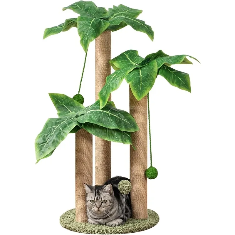 Cat Scratching Post 31.5" Palm Tree Cute Cat Tree with 3 Scratching Poles Sisal Hanging Balls Cat Scratcher for Kitten and Adult
Cat Scratching Post 31.5" Palm Tree Cute Cat Tree with 3 Scratching Poles Sisal Hanging Balls Cat Scratcher for Kitten and Adult