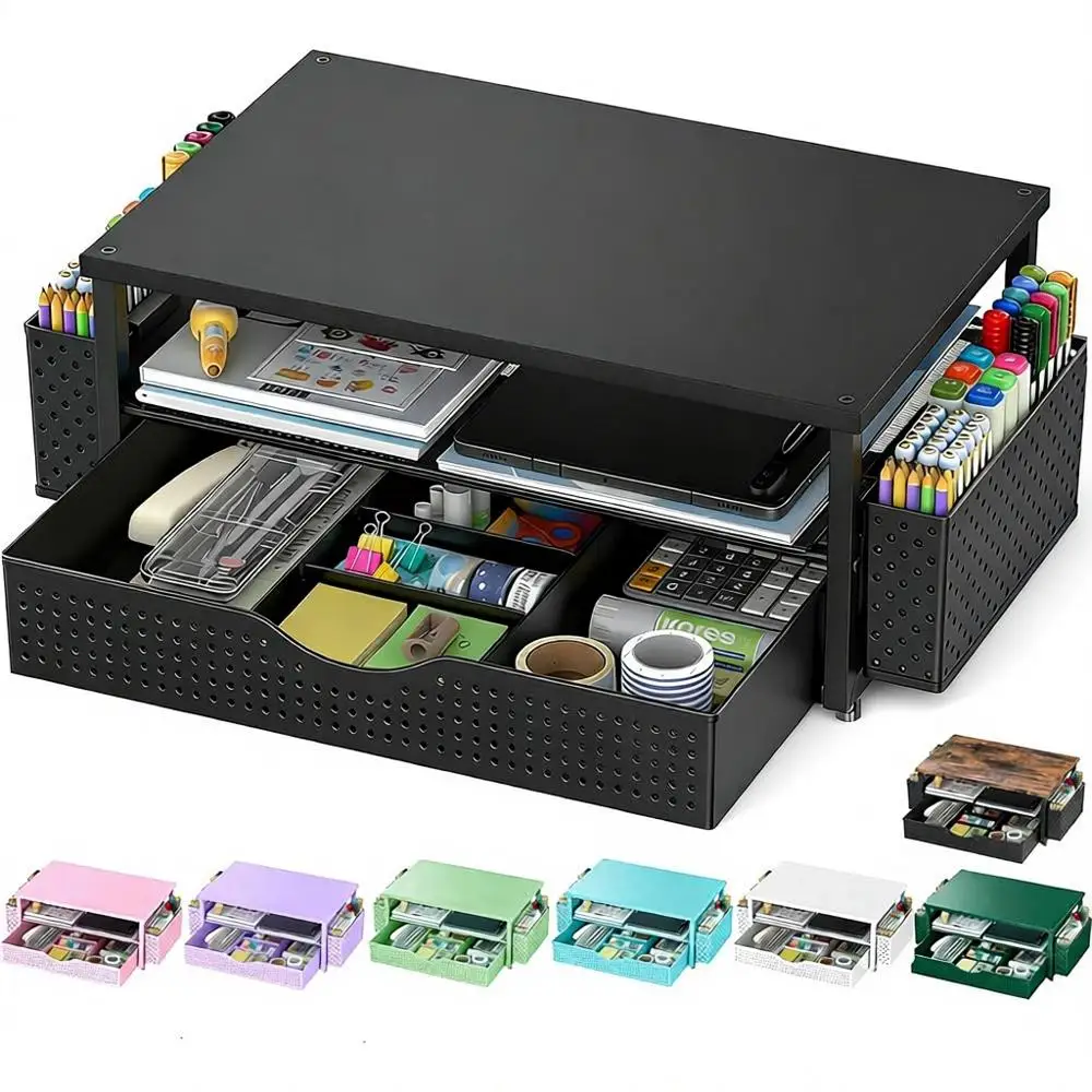 Ergonomic Desk Organizer & Monitor Stand with Drawers and 2 Storage Spaces (Black)
Ergonomic Desk Organizer & Monitor Stand with Drawers and 2 Storage Spaces (Black)