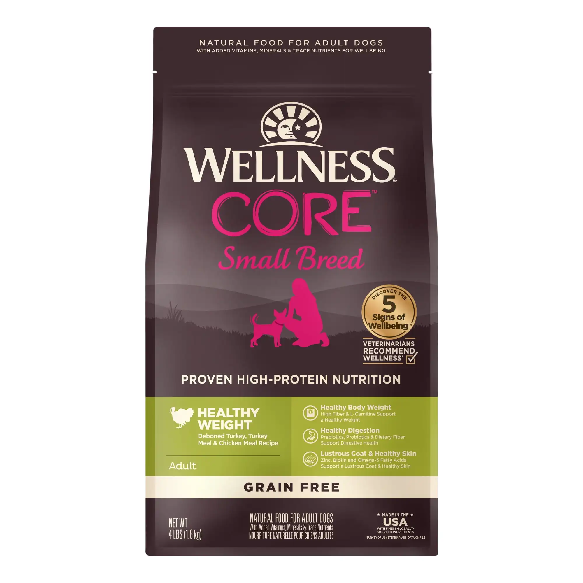 Wellness Core Natural Grain Free Dry Dog Food, Small Breed Healthy Weight, 4-Pound Bag
Wellness Core Natural Grain Free Dry Dog Food, Small Breed Healthy Weight, 4-Pound Bag