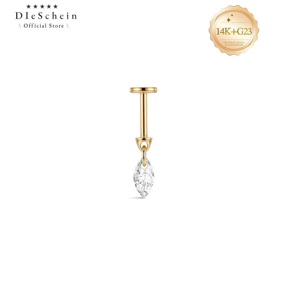 DIeSchein 14K Solid Gold Piercing Stud Earring Drop Marquise Crystal Flat Back Ear Internal Thread Tiny Helix Tragus Ear Stud
DIeSchein 14K Solid Gold Piercing Stud Earring Drop Marquise Crystal Flat Back Ear Internal Thread Tiny Helix Tragus Ear Stud