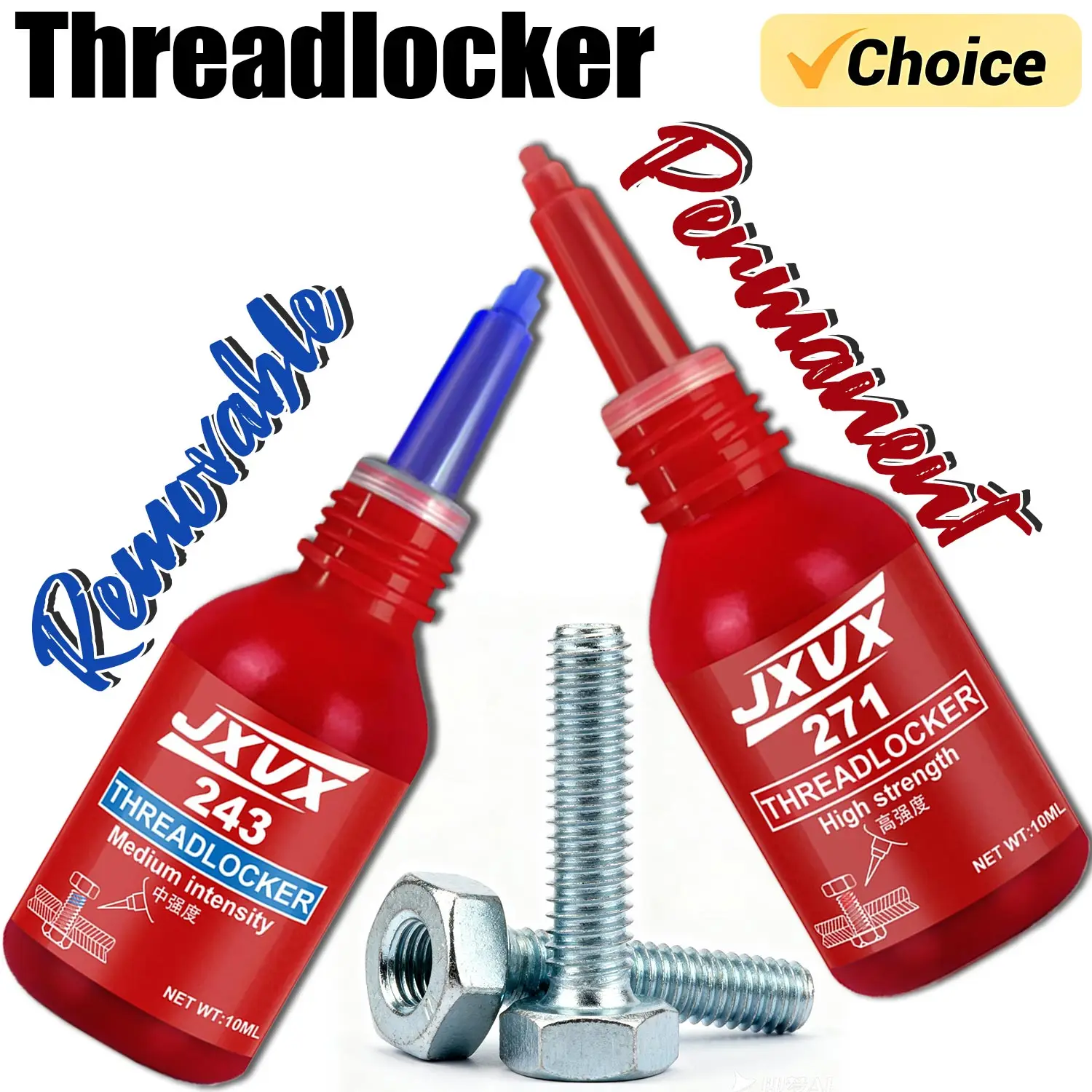 JXVX 243/271Резьбовой фиксатор Красный Синий Клей для винтов Фиксатор резьбы Анаэробный клей Противоостанавливающий герметичный фиксатор резьбы для гаек, болтов, крепежных деталей и металлов, предотвращения потерь и утечки.
JXVX 243/271Резьбовой фиксатор Красный Синий Клей для винтов Фиксатор резьбы Анаэробный клей Противоостанавливающий герметичный фиксатор резьбы для гаек, болтов, крепежных деталей и металлов, предотвращения потерь и утечки.