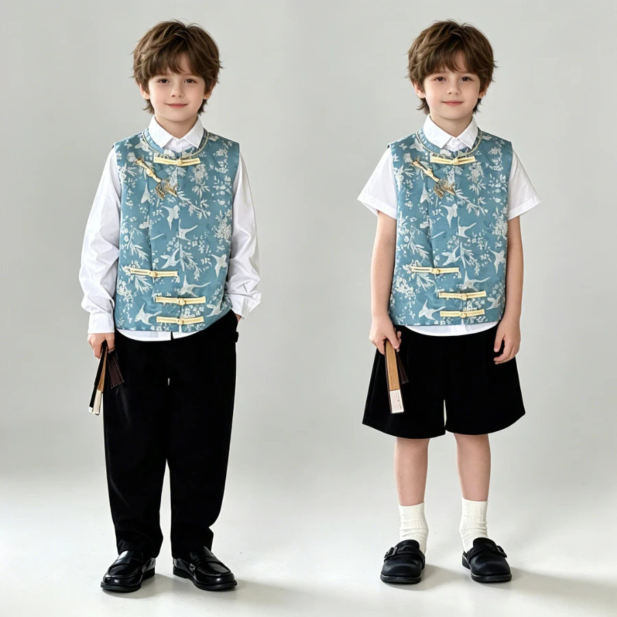 Boys Chinese Style Crane Print Vest Tang Suit Set Shirt Pants for Kids Spring Festival Wedding Party Performance Costume 6 8 Y
Boys Chinese Style Crane Print Vest Tang Suit Set Shirt Pants for Kids Spring Festival Wedding Party Performance Costume 6 8 Y