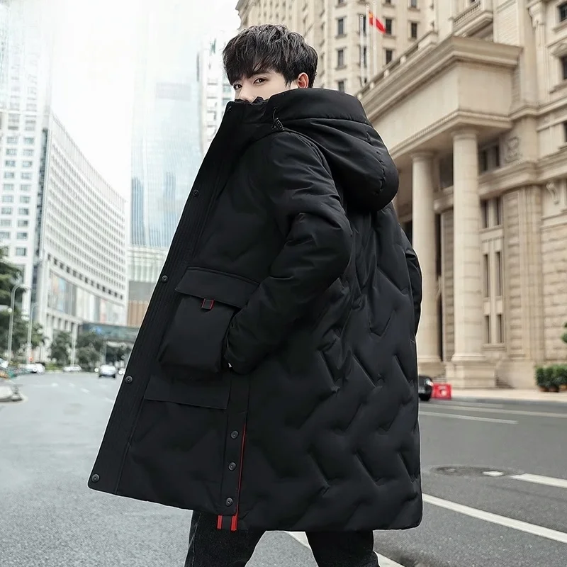 Men's Mid-Length Thiened Winter down Jaet Warm Outerwear Youth Faion Quilted Polyester Fiber Hooded Coat
Men's Mid-Length Thiened Winter down Jaet Warm Outerwear Youth Faion Quilted Polyester Fiber Hooded Coat
