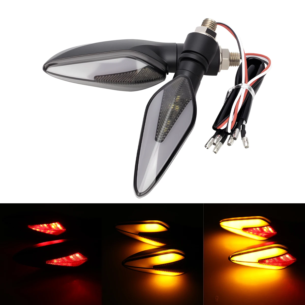2Pcs LED Motorcycle Turn Signal Light Sequential Turn Signal Lights Dual Color DRL Running Lamp Flowing Blinker Indicator Lamp
2Pcs LED Motorcycle Turn Signal Light Sequential Turn Signal Lights Dual Color DRL Running Lamp Flowing Blinker Indicator Lamp