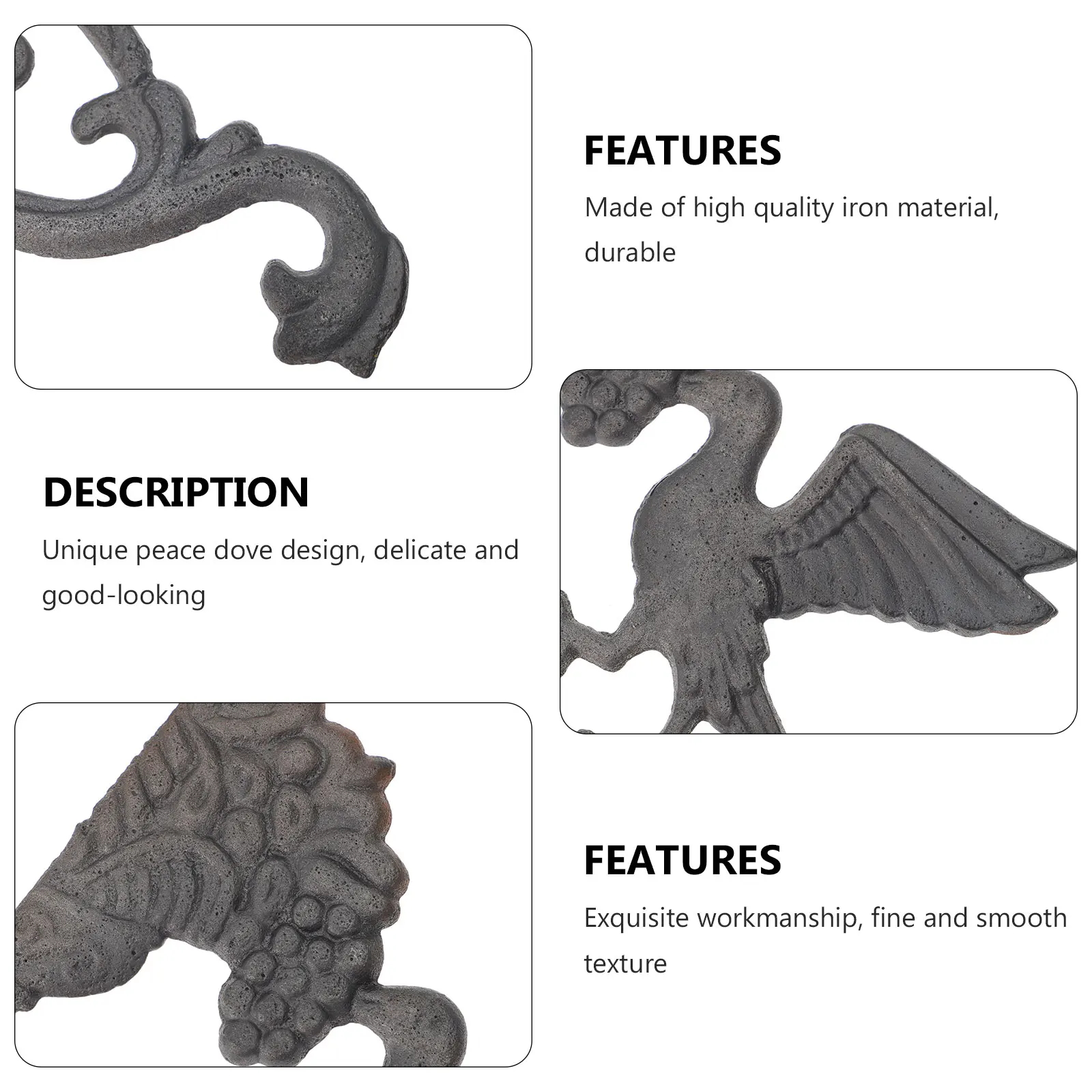 Retro Iron Dove Decoration Silver Finish for Garden Fence Home Adornment Bird nament Smooth Texture Long Lasting
Retro Iron Dove Decoration Silver Finish for Garden Fence Home Adornment Bird nament Smooth Texture Long Lasting