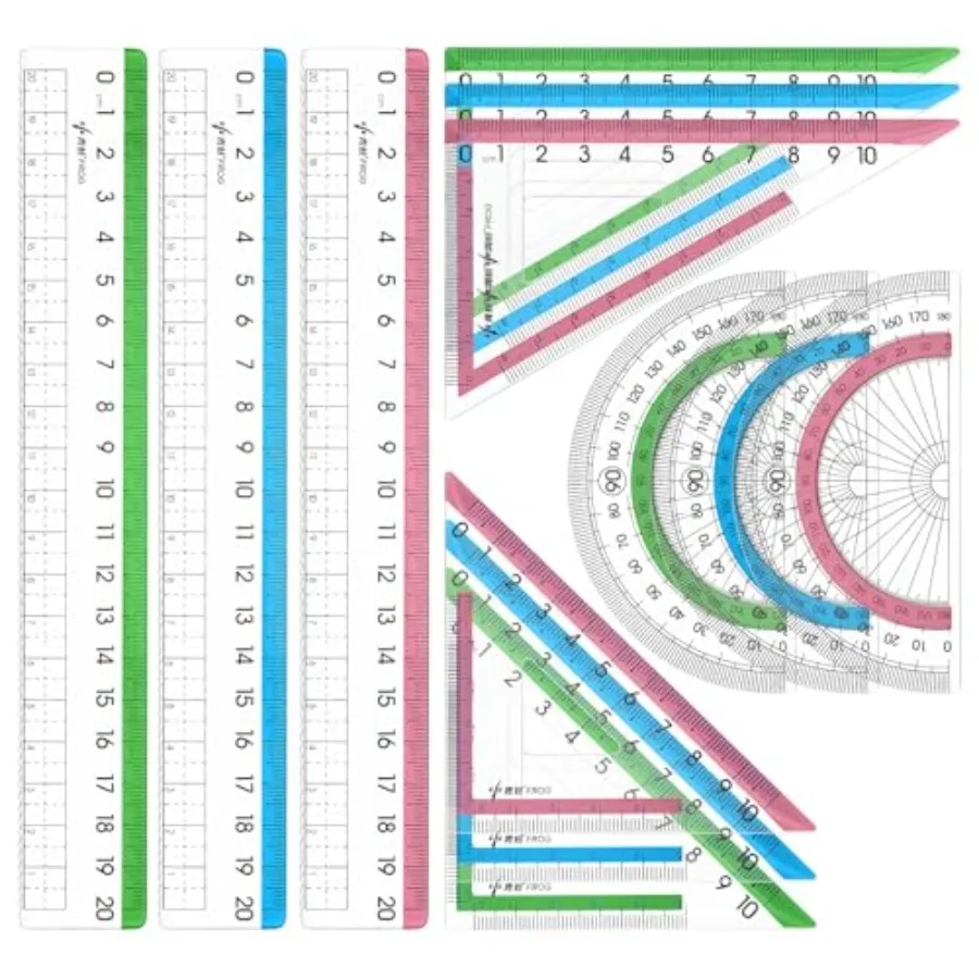 12Pcs transparent ruler set for school and office: shatterproof colorful acrylic, clear lightweight geometry measuring tool wit
12Pcs transparent ruler set for school and office: shatterproof colorful acrylic, clear lightweight geometry measuring tool wit