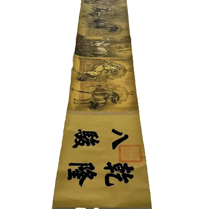 China Ancient Picture Paper,Lang Shining's Qianlong Eight Horses Painting, Long Scroll Painting
China Ancient Picture Paper,Lang Shining's Qianlong Eight Horses Painting, Long Scroll Painting