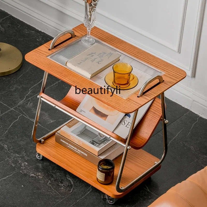 X188 Solid Wood Sofa Side Table Household Light Luxury Mobile Storage Coffee Table Retro Trolley
X188 Solid Wood Sofa Side Table Household Light Luxury Mobile Storage Coffee Table Retro Trolley