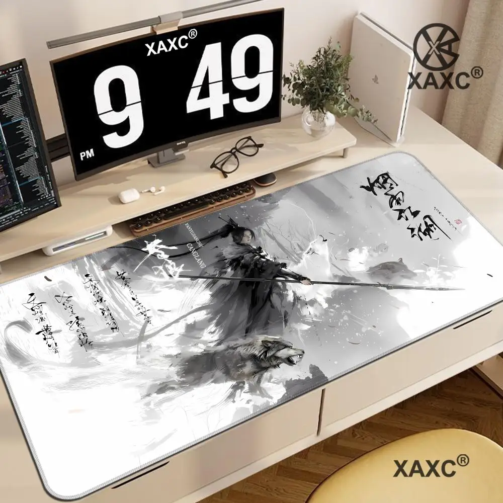 Mouse Pad Chinese Style Large Gamer Mouse Pad Keyboard Mat XXL Mouse Mats 90x40cm Rubber Desk Pad Design Desk Rug HYBXXC