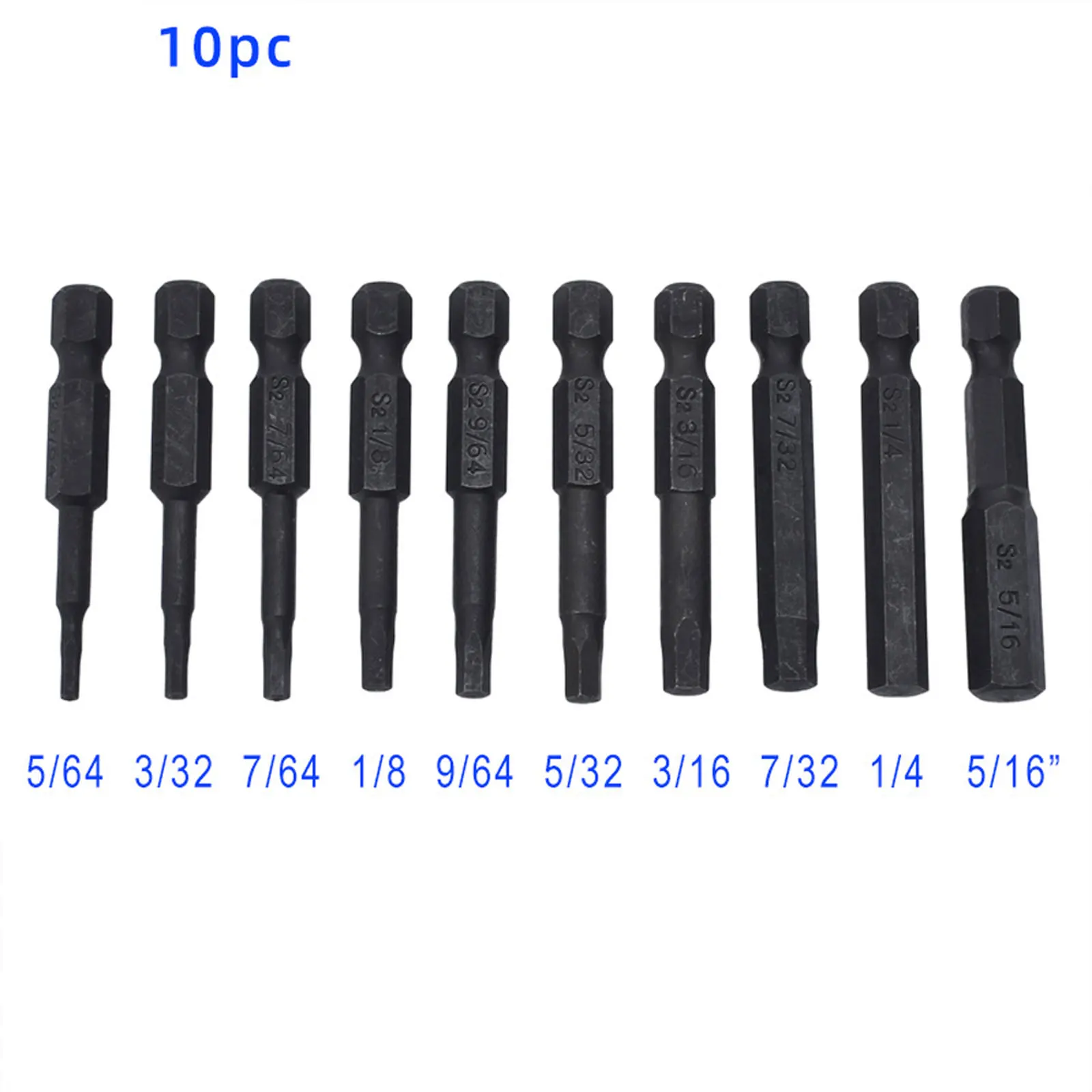 10pcs Hexagonal Bit Set Multi Standard Wear Resistant and Durable Imperial Size Hexagonal Bit S2 Alloy Steel Screwdriver Bit
10pcs Hexagonal Bit Set Multi Standard Wear Resistant and Durable Imperial Size Hexagonal Bit S2 Alloy Steel Screwdriver Bit