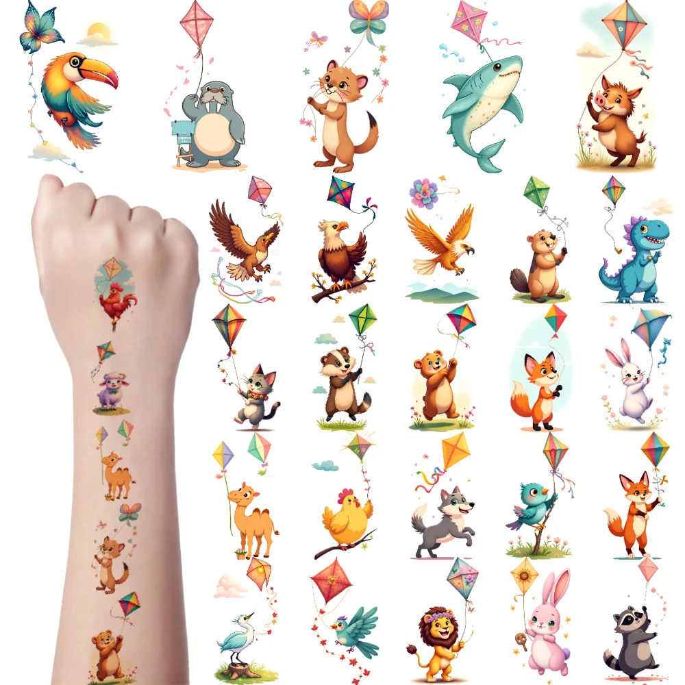 54 шт., временные татуировки, воздушные змеи с животными, милые воздушные змеи с героями мультфильмов, водонепроницаемые долговечные наклейки на тело для девочек, щеки, детей
54 шт., временные татуировки, воздушные змеи с животными, милые воздушные змеи с героями мультфильмов, водонепроницаемые долговечные наклейки на тело для девочек, щеки, детей