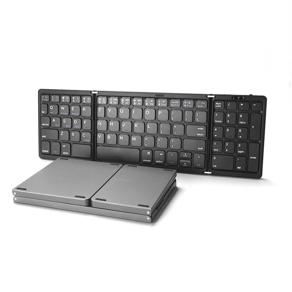 Portable Three Folding BT-compatible Keyboard Wireless Foldable Keypad For iOS Android Windows For Tablet With Numeric Keypad
Portable Three Folding BT-compatible Keyboard Wireless Foldable Keypad For iOS Android Windows For Tablet With Numeric Keypad