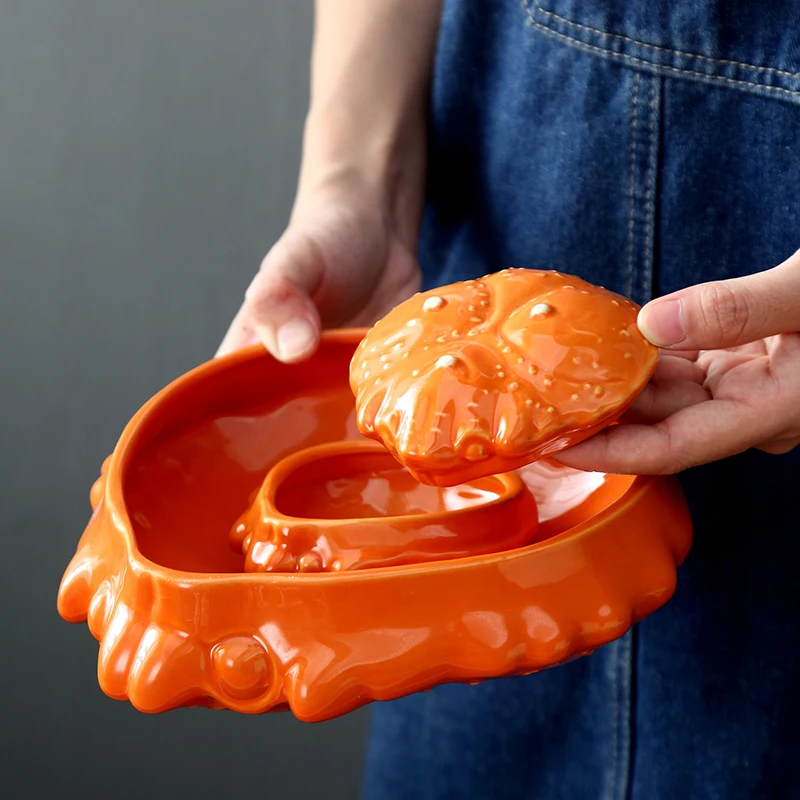 Creative Ceramic Tableware Crab Shell Bowl Hairy Crab Ceramic Bowl Kitchen Tableware Plate Home Main Course Display Plate
Creative Ceramic Tableware Crab Shell Bowl Hairy Crab Ceramic Bowl Kitchen Tableware Plate Home Main Course Display Plate