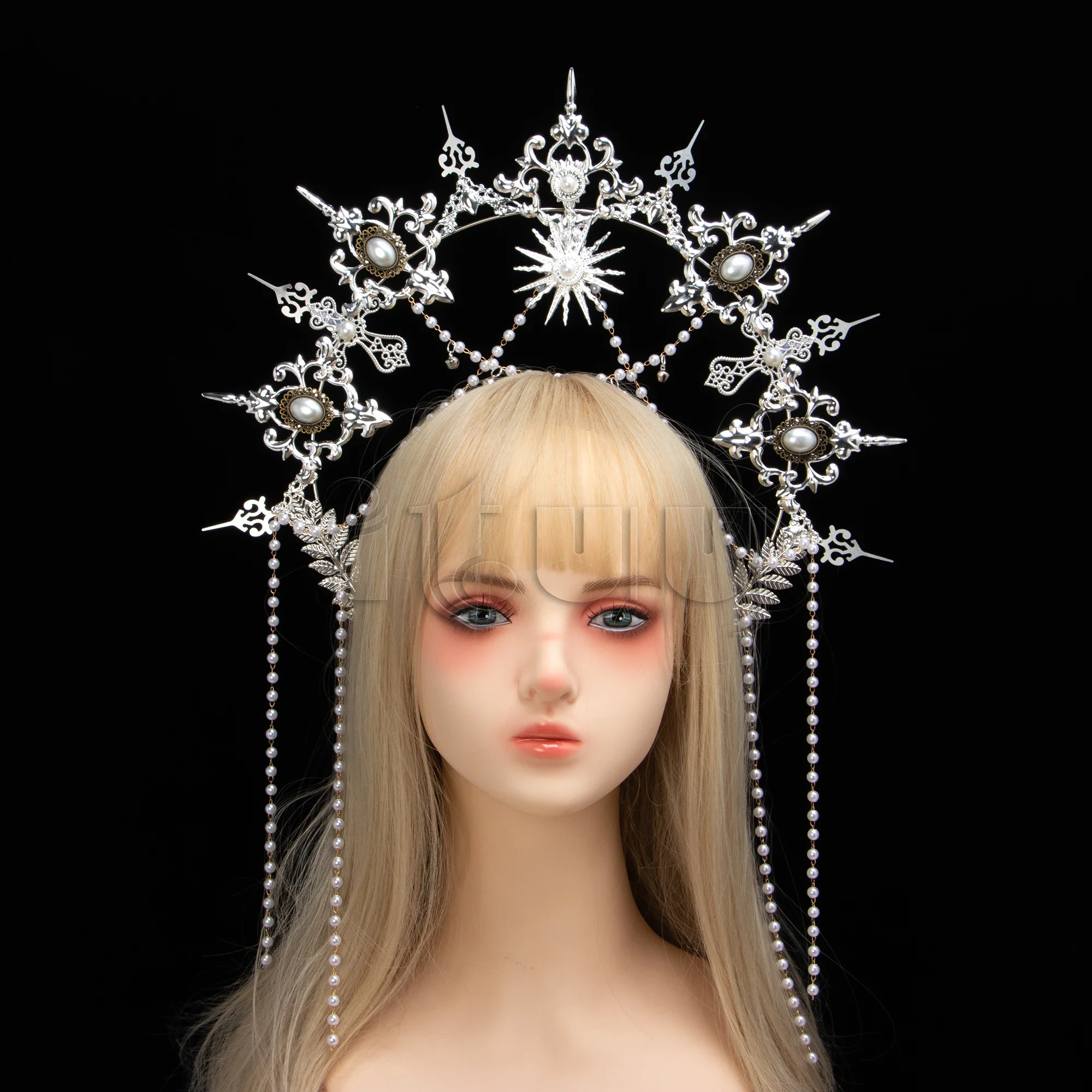 Silver Gothic KC Halo Crown Headpiece Lolita Sun Goddess Queen Baroque Tiara Halloween Headband Hair Accessories
Silver Gothic KC Halo Crown Headpiece Lolita Sun Goddess Queen Baroque Tiara Halloween Headband Hair Accessories