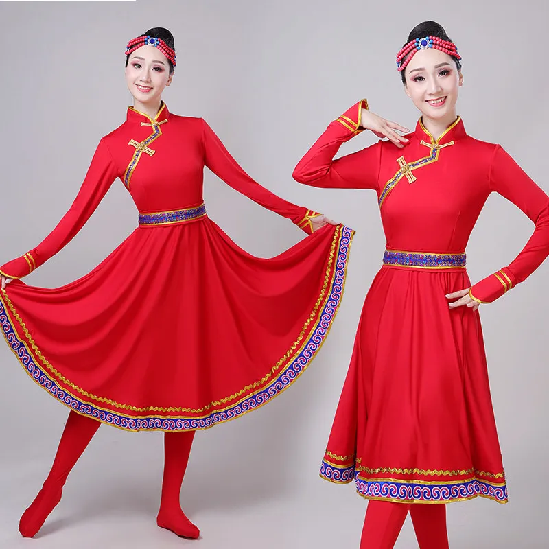 Stage New female adult ethnic minority performance costume display clothing square full-length skirt Mongolian dance costume
Stage New female adult ethnic minority performance costume display clothing square full-length skirt Mongolian dance costume