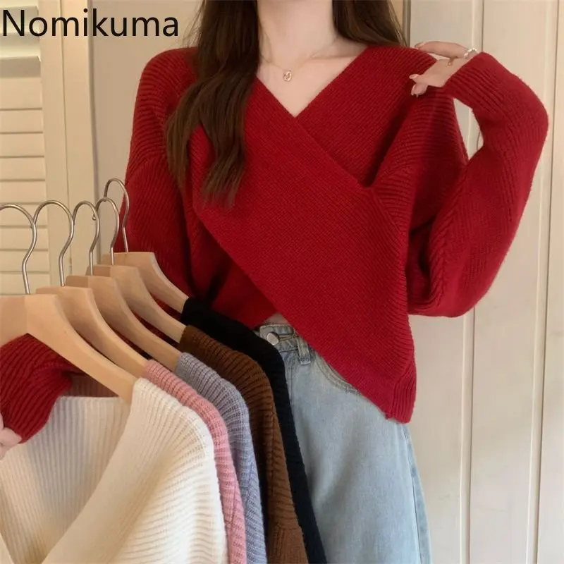 Nomikuma Sweater Women Autumn Winter V Neck Solid Color Warm Soft Pullover Women Vintage Sexy Elegant Fashion Jersey Mujer
Nomikuma Sweater Women Autumn Winter V Neck Solid Color Warm Soft Pullover Women Vintage Sexy Elegant Fashion Jersey Mujer