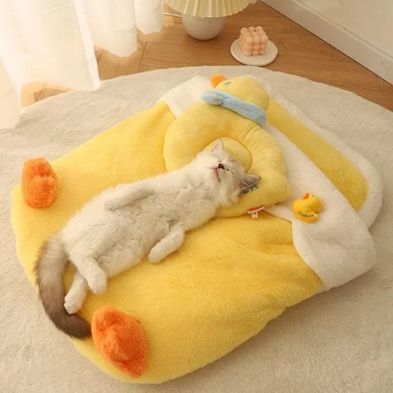 Cute Duck Cat Bed Coral Fleece Yellow Duckling Pet Bed Soft Comfortable Kitten Bed In 2 Sizes
Cute Duck Cat Bed Coral Fleece Yellow Duckling Pet Bed Soft Comfortable Kitten Bed In 2 Sizes