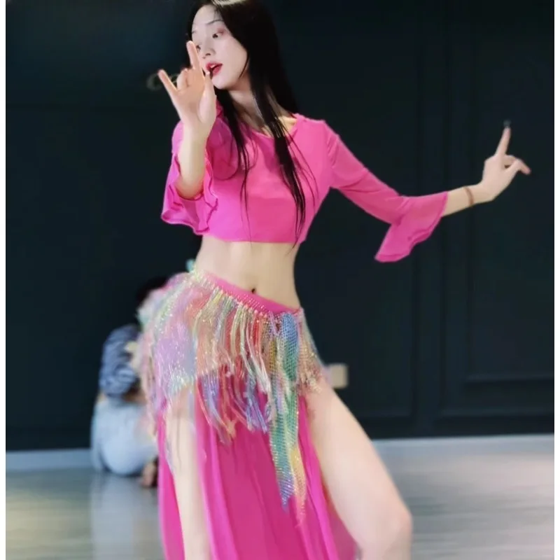 Customized Belly Dance Costumes Set Performance Costume Class Plus Size Sexy Temperament Egypt Top Skirt Waist Chain Pink Green
Customized Belly Dance Costumes Set Performance Costume Class Plus Size Sexy Temperament Egypt Top Skirt Waist Chain Pink Green
