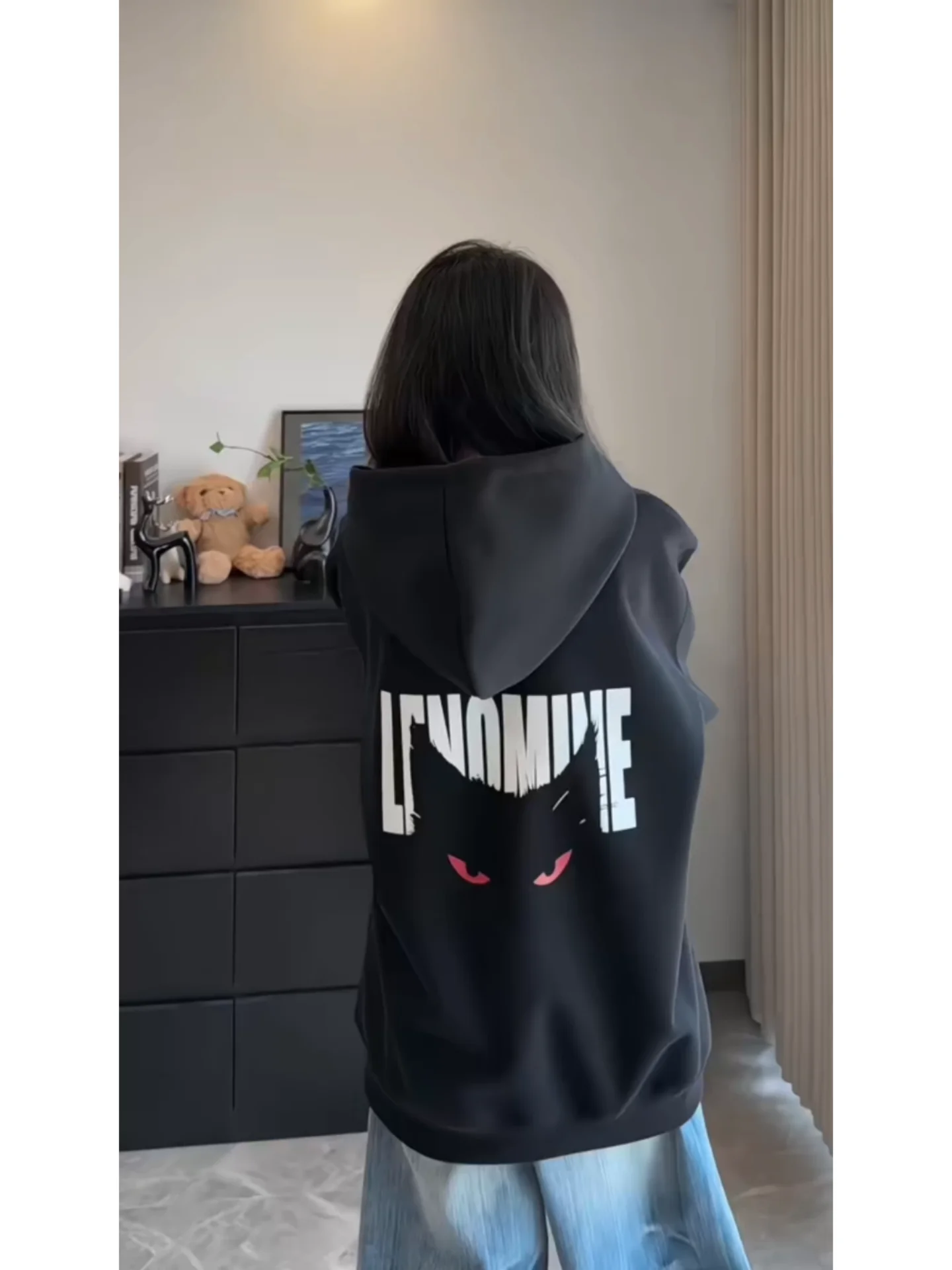 American Sle Hoodie Devil Couple Faion Loose Matching Outerwear Autumn Winter Cotton Polyester Warm Thiened Long Sve
American Sle Hoodie Devil Couple Faion Loose Matching Outerwear Autumn Winter Cotton Polyester Warm Thiened Long Sve