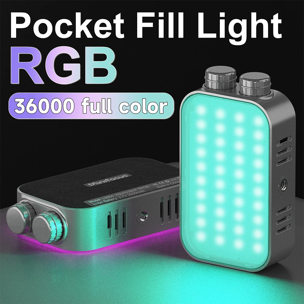 Minifocus Full Color RGB LED Video Tofu Light 2500K-7000K 1600LUX Mini Fill 2600mAh Type-C Pocket Retro Camera Hot Shoe Light
Minifocus Full Color RGB LED Video Tofu Light 2500K-7000K 1600LUX Mini Fill 2600mAh Type-C Pocket Retro Camera Hot Shoe Light