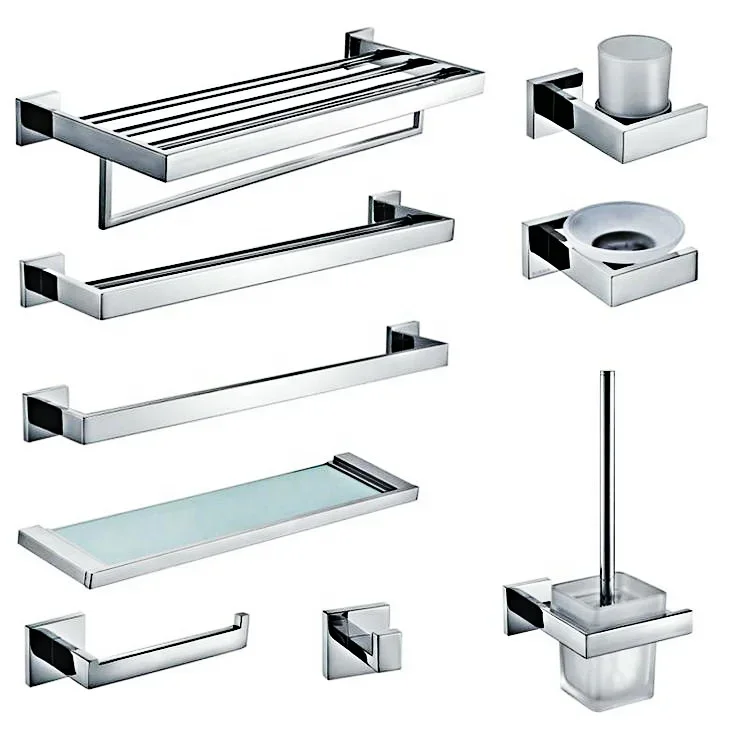 Wholesale Bathroom Accessories Luxury Hotel Stainless Steel Bath Hardware Set Black Towel Rack
Wholesale Bathroom Accessories Luxury Hotel Stainless Steel Bath Hardware Set Black Towel Rack