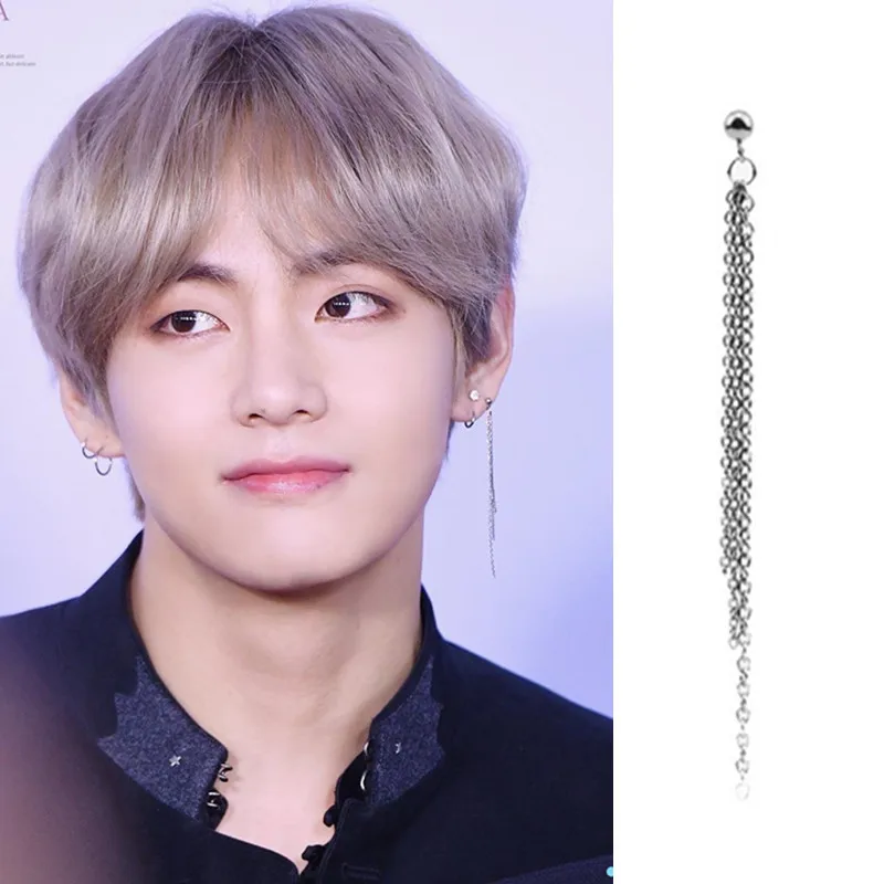 Kpop Kim Taehyung V Ear Stud or Clip On Long Chain Titanium Steel Earrings Korean Jewelry for Men Women Idol Stylish Accessories
Kpop Kim Taehyung V Ear Stud or Clip On Long Chain Titanium Steel Earrings Korean Jewelry for Men Women Idol Stylish Accessories