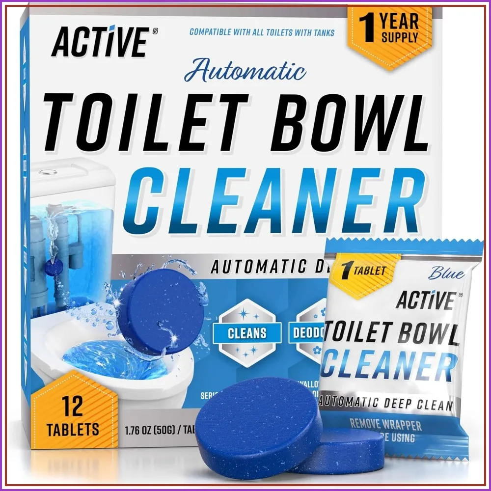 Automatic Toilet Bowl Cleaner Tablets, 12-Pack, Septic Safe, Hard Water Stain Remover, Fresh Scent
Automatic Toilet Bowl Cleaner Tablets, 12-Pack, Septic Safe, Hard Water Stain Remover, Fresh Scent