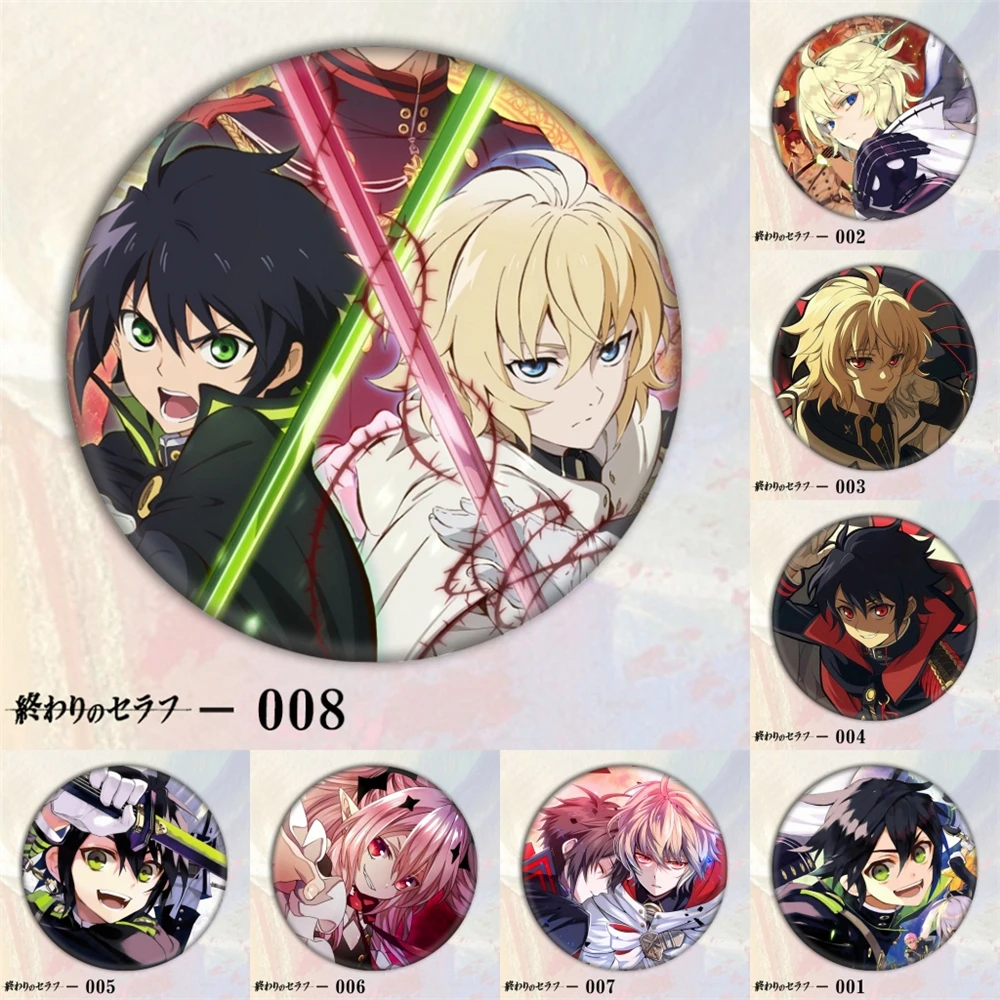 58mm Anime Seraph of the end Mikaela Hyakuya Shinoa Hiiragi Yoichi Saotome Cosplay COSTUME Badge Pin SPTE Tinplate Brooch Gilf
58mm Anime Seraph of the end Mikaela Hyakuya Shinoa Hiiragi Yoichi Saotome Cosplay COSTUME Badge Pin SPTE Tinplate Brooch Gilf