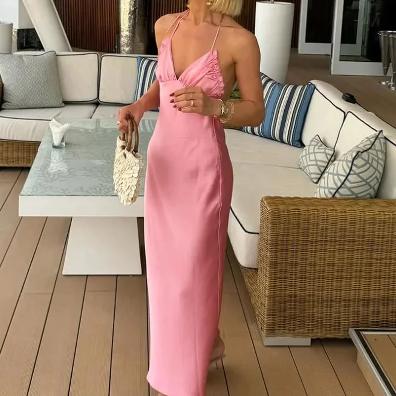 TOY-2025Women's Elegant Fashion Sleeveless Halter Neck Long High Waist Solid Color Dress
TOY-2025Women's Elegant Fashion Sleeveless Halter Neck Long High Waist Solid Color Dress