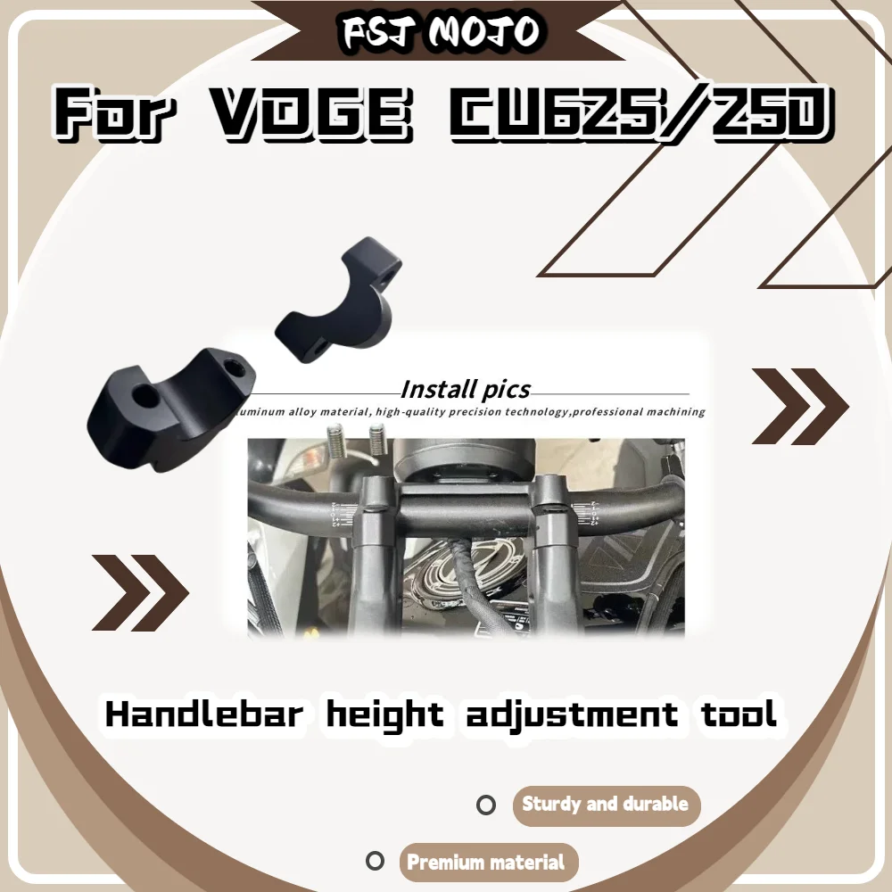 For VOGE CU625 CU250 Modified Handlebar Riser Base, All-in-one Height Rear Shift Block Reduce Riding Fatigue Accessories