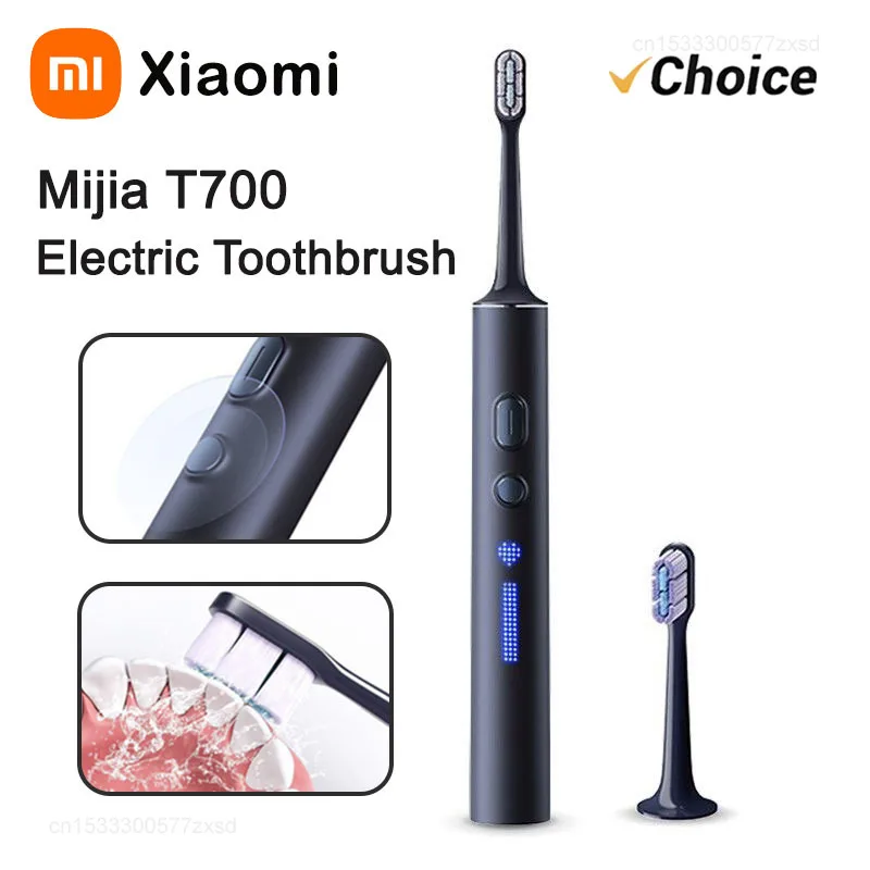 Электрическая звуковая зубная щетка Xiaomi Mijia T700 с LED-дисплеем, водонепроницаемость IPX7, сверхплотная мягкая щетина, индукционная зарядка
Электрическая звуковая зубная щетка Xiaomi Mijia T700 с LED-дисплеем, водонепроницаемость IPX7, сверхплотная мягкая щетина, индукционная зарядка