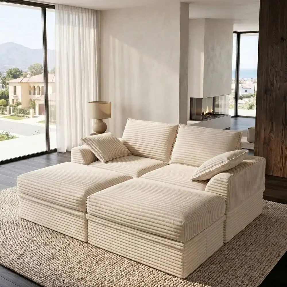 Upgraded Storage-Enhanced Deep & High Seat Sectional Sofa with 2 Seater Loveseat and Ottoman, Tool-Free Assembly for Living Room
Upgraded Storage-Enhanced Deep & High Seat Sectional Sofa with 2 Seater Loveseat and Ottoman, Tool-Free Assembly for Living Room