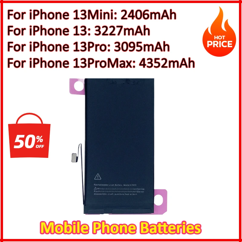 2406/3227/3095/4352mAh New Replacement Mobile Phone Batteries For iPhone 13 Mini pro Max 13 Pro High Capacity battery
2406/3227/3095/4352mAh New Replacement Mobile Phone Batteries For iPhone 13 Mini pro Max 13 Pro High Capacity battery