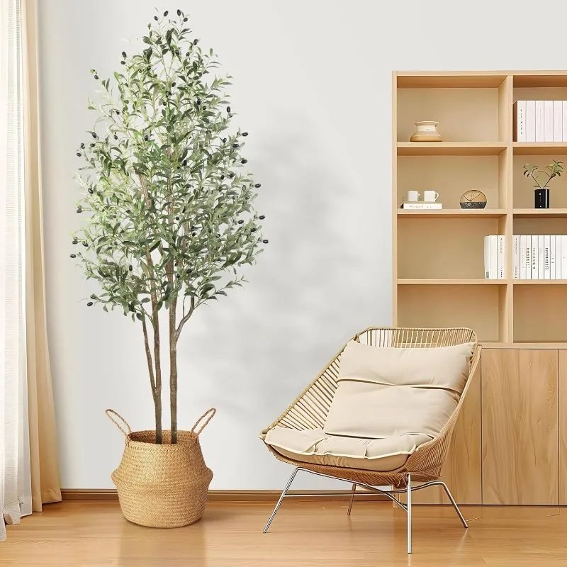 Artificial Olive Tree 6FT Tall Faux Silk Plant(72" in), Indoor Fake Olive Tree with Natural Wood Trunk & Lifelike Fruits
Artificial Olive Tree 6FT Tall Faux Silk Plant(72" in), Indoor Fake Olive Tree with Natural Wood Trunk & Lifelike Fruits