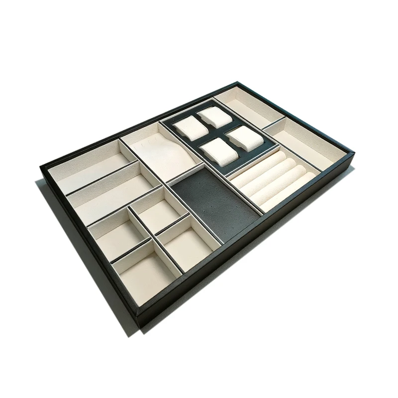 High-end custom cloakroom leather jewelry box drawer earrings ring watch necklace storage box grid tray
High-end custom cloakroom leather jewelry box drawer earrings ring watch necklace storage box grid tray