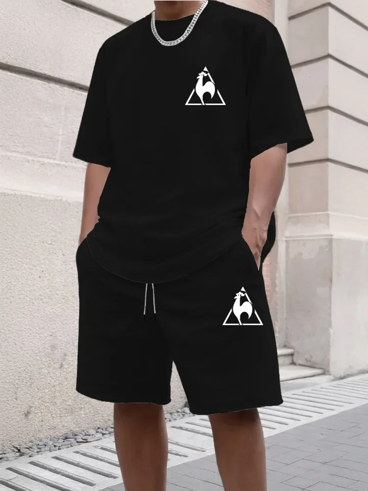 Summer Fashion Trendy Casual Sports Two Piece Set Youth Men's Short sleeved T-shirt+Shorts Set Leisure Fashion Daily Sports Sets
Summer Fashion Trendy Casual Sports Two Piece Set Youth Men's Short sleeved T-shirt+Shorts Set Leisure Fashion Daily Sports Sets