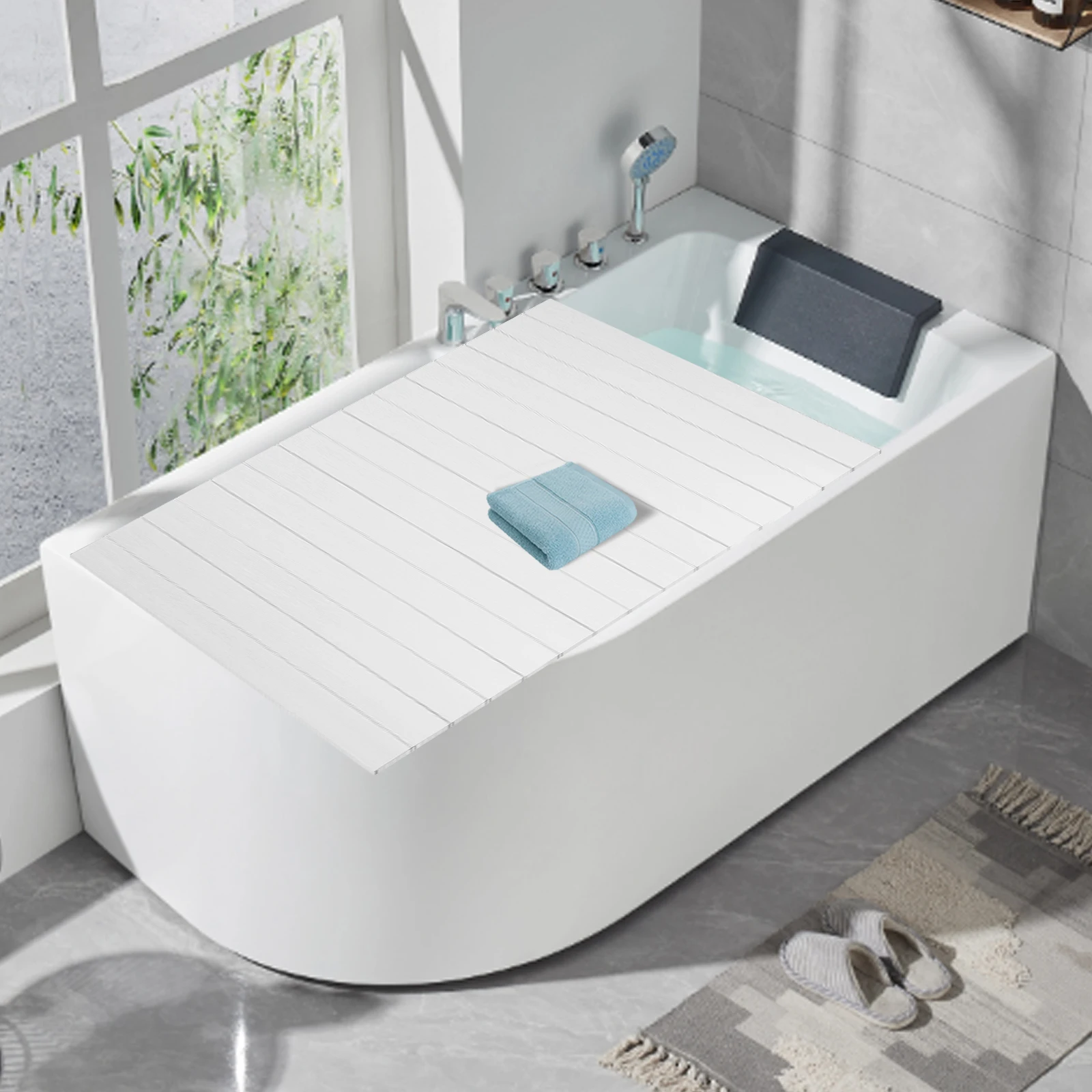 Foldable Bathtub Cover Board, Waterproof & Dustproof Bath Tray,PVC Bathtub Topper, White Durable Spa Accessory for Home Bathroom
Foldable Bathtub Cover Board, Waterproof & Dustproof Bath Tray,PVC Bathtub Topper, White Durable Spa Accessory for Home Bathroom