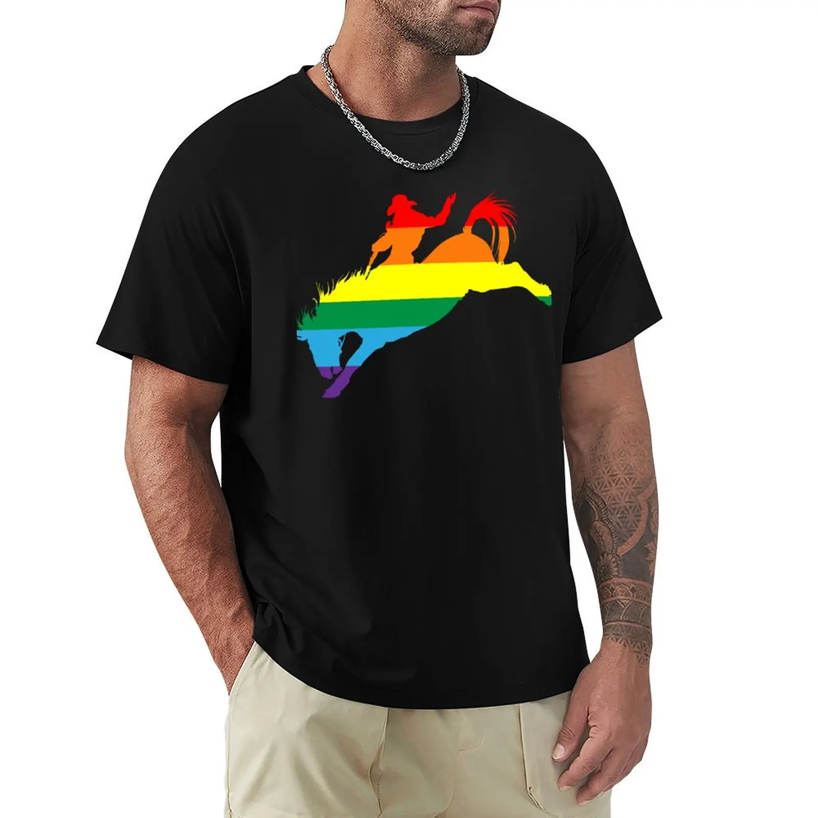 Bronco Rider 1: Pride Flag T-Shirt Comfortable Workout Short Sleeve Shirt
Bronco Rider 1: Pride Flag T-Shirt Comfortable Workout Short Sleeve Shirt