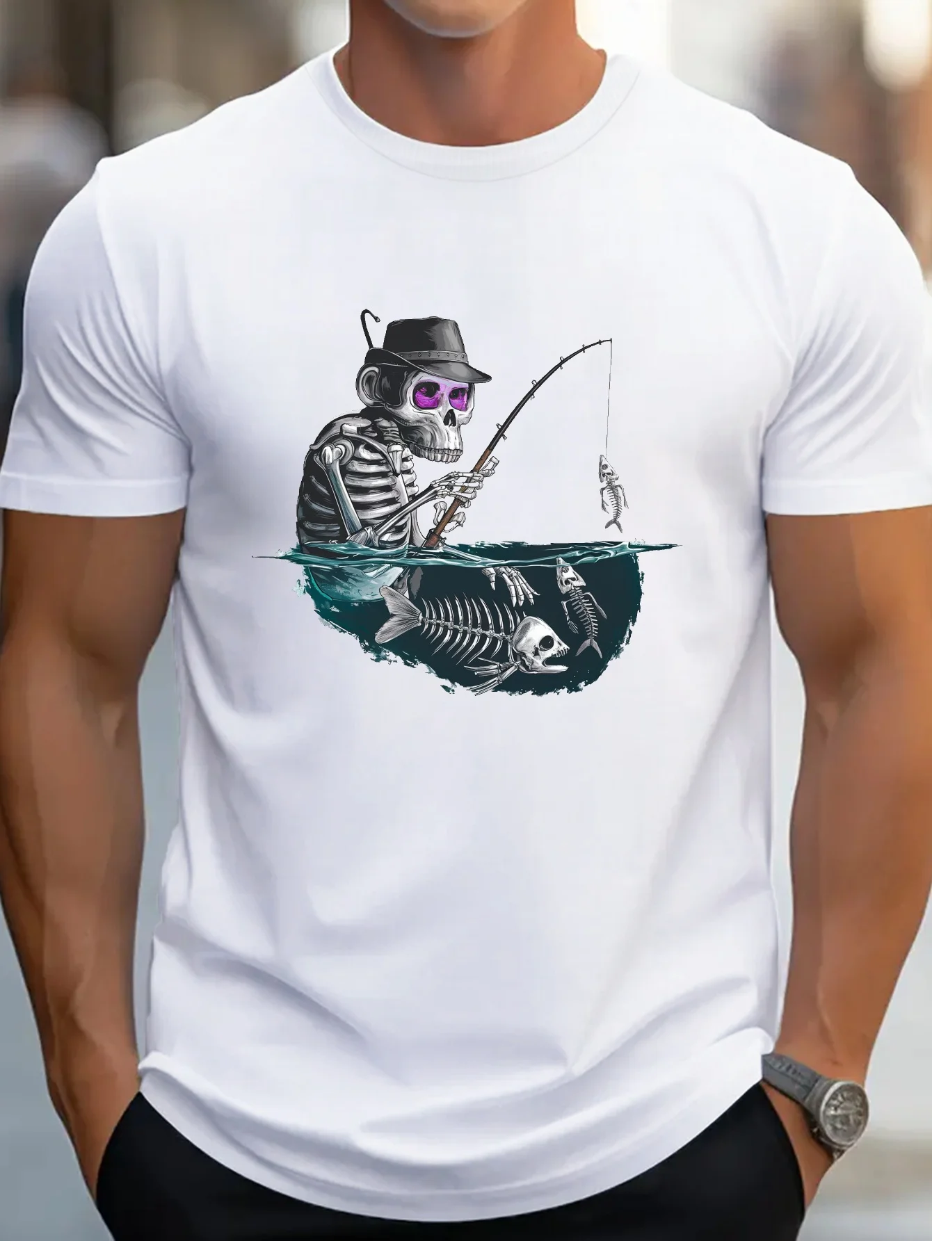 Men's 100% Pure Cotton Patterned T-shirt, Casual Round Neck, Monkey Skull Print Large Size S-5XL Oversized T Shirt
Men's 100% Pure Cotton Patterned T-shirt, Casual Round Neck, Monkey Skull Print Large Size S-5XL Oversized T Shirt
