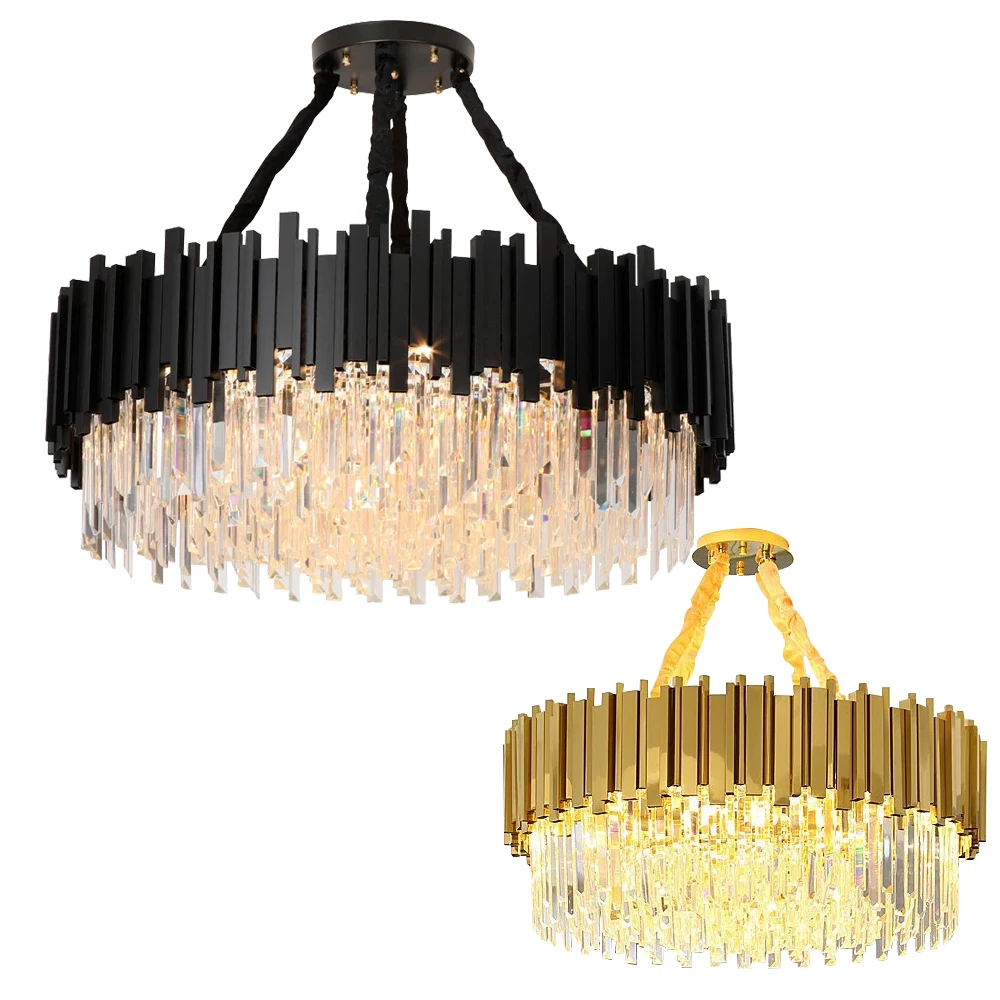 Gold/Black Stainless Steel Crystal Chandelier Lights Dimmable Home Decoration Living Room Dining Table Decor Hanging Lamp
Gold/Black Stainless Steel Crystal Chandelier Lights Dimmable Home Decoration Living Room Dining Table Decor Hanging Lamp