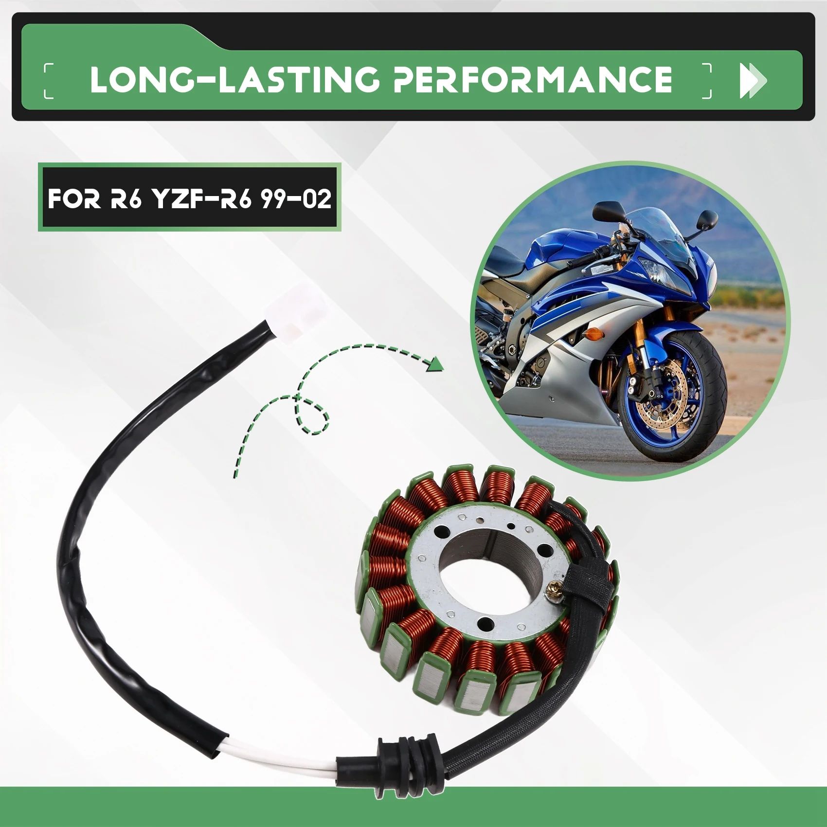 5EB-81410-00-00 Motorcycle Magneto Generator Stator Coil For YAMAHA R6 YZF-R6 1999-2002 4JH-81960-00-00 Motorcycle Part
5EB-81410-00-00 Motorcycle Magneto Generator Stator Coil For YAMAHA R6 YZF-R6 1999-2002 4JH-81960-00-00 Motorcycle Part