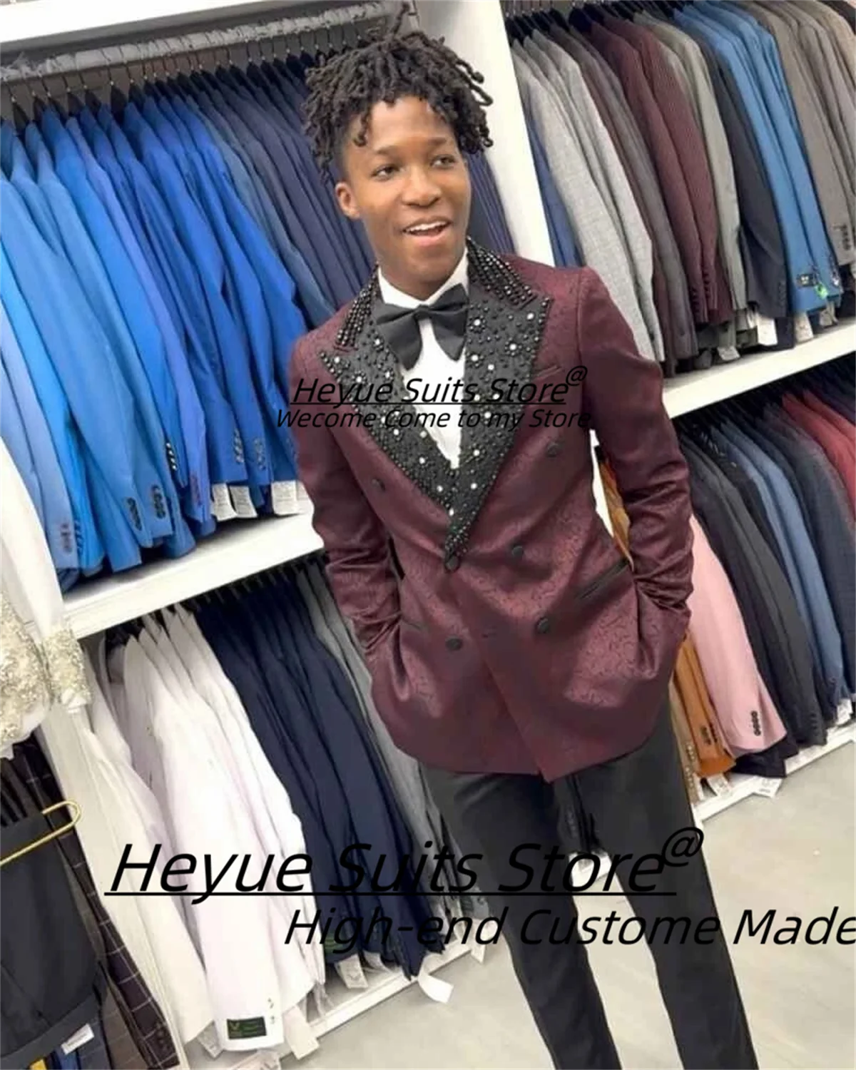 Luxuly Shiny Rhinestone Male prom Blazers Customized Elegant jacquard2 Pieces Sets Slim Fit Peak Lapel Groom Tuxedos ropa Hombre
Luxuly Shiny Rhinestone Male prom Blazers Customized Elegant jacquard2 Pieces Sets Slim Fit Peak Lapel Groom Tuxedos ropa Hombre